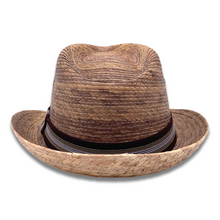 Load image into Gallery viewer, Fedora Palm Hat- Burnt Sahuayo Palm 7