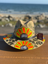 Load image into Gallery viewer, Hand Painted Hat, Painted Straw Hat, Straw Hat, Mexican Hat, Panama Hat, Summer Hat, Beach Hat, Men and Woman Hat, Floral Hat