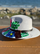 Load image into Gallery viewer, Hand Painted Hat, Painted Straw Hat, Straw Hat, Mexican Hat, Panama Hat, Summer Hat, Beach Hat, Men and Woman Hat, Floral Hat