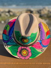 Load image into Gallery viewer, Hand Painted Hat, Painted Straw Hat, Straw Hat, Mexican Hat, Panama Hat, Summer Hat, Beach Hat, Men and Woman Hat, Floral Hat