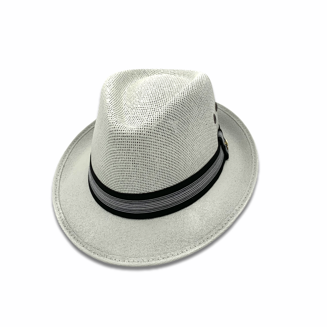 Panama Fedora Hat- Light Grey