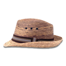 Load image into Gallery viewer, Fedora Palm Hat- Burnt Sahuayo Palm 7
