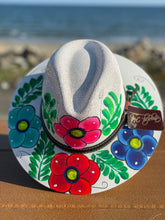 Load image into Gallery viewer, Hand Painted Hat, Painted Straw Hat, Straw Hat, Mexican Hat, Panama Hat, Summer Hat, Beach Hat, Men and Woman Hat, Floral Hat
