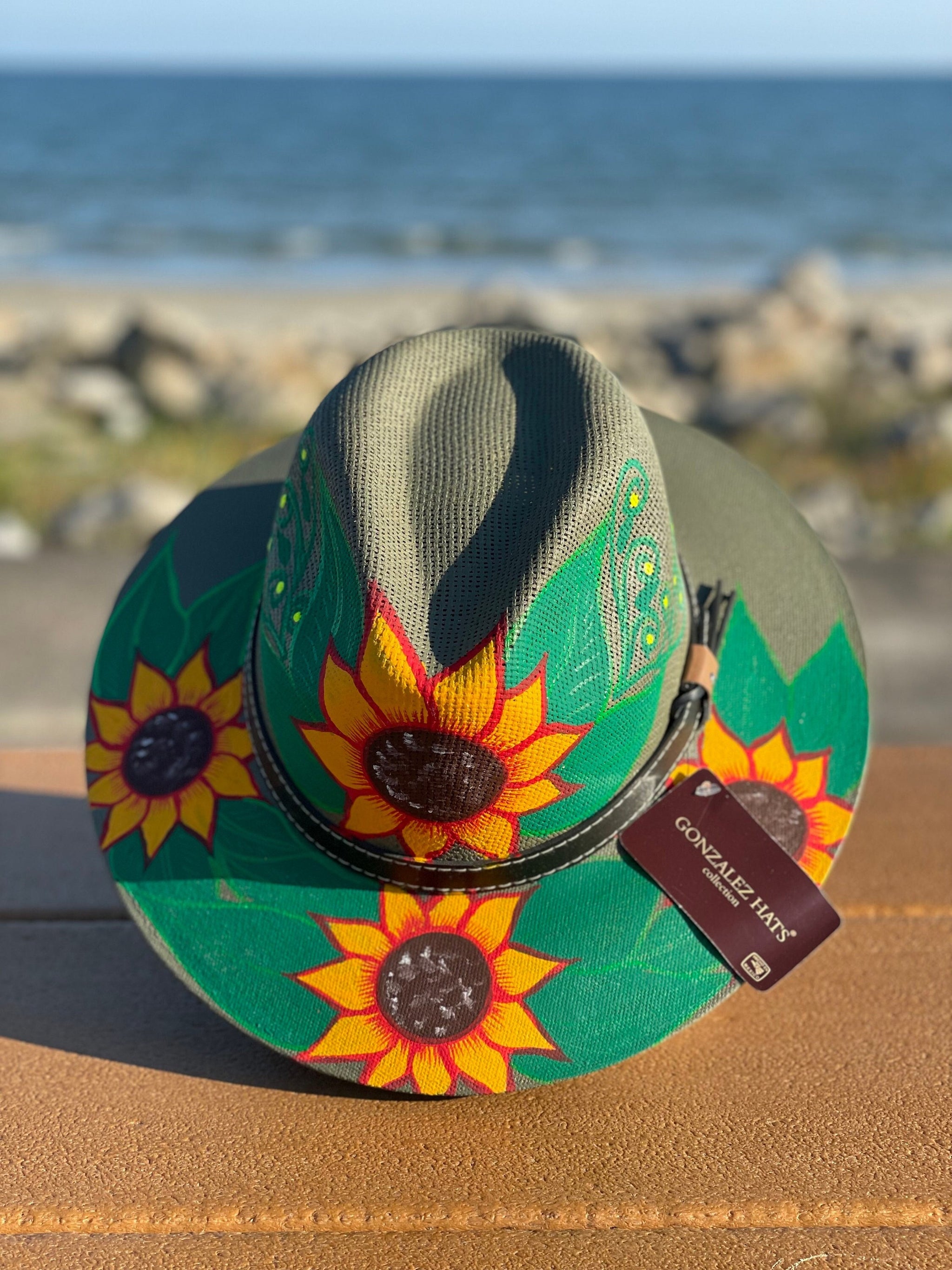 Hand Painted Hat With Pink Flowers. Mexican Floral Hat. Artisanal Mexican Sombrero. order Beach Hat