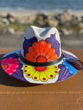 Load image into Gallery viewer, Hand Painted Hat, Painted Straw Hat, Straw Hat, Mexican Hat, Panama Hat, Summer Hat, Beach Hat, Men and Woman Hat
