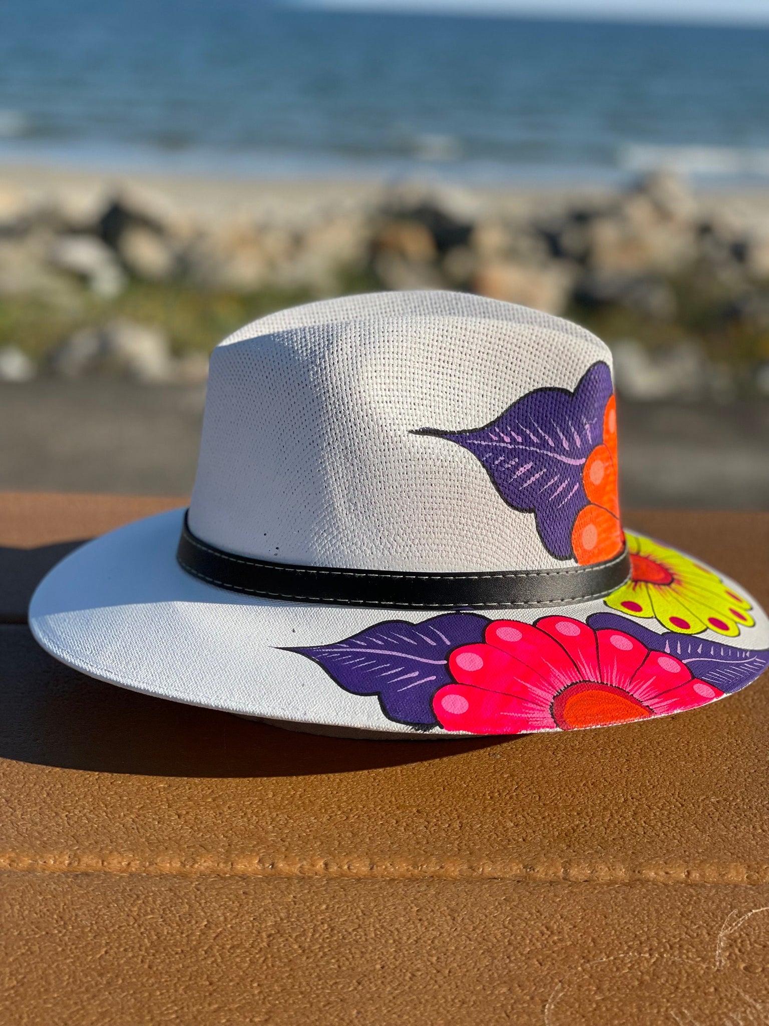 Hand Painted Mexican Art Straw Hat | Unique Designs | Made in Mexico