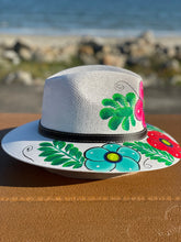 Load image into Gallery viewer, Hand Painted Hat, Painted Straw Hat, Straw Hat, Mexican Hat, Panama Hat, Summer Hat, Beach Hat, Men and Woman Hat, Floral Hat
